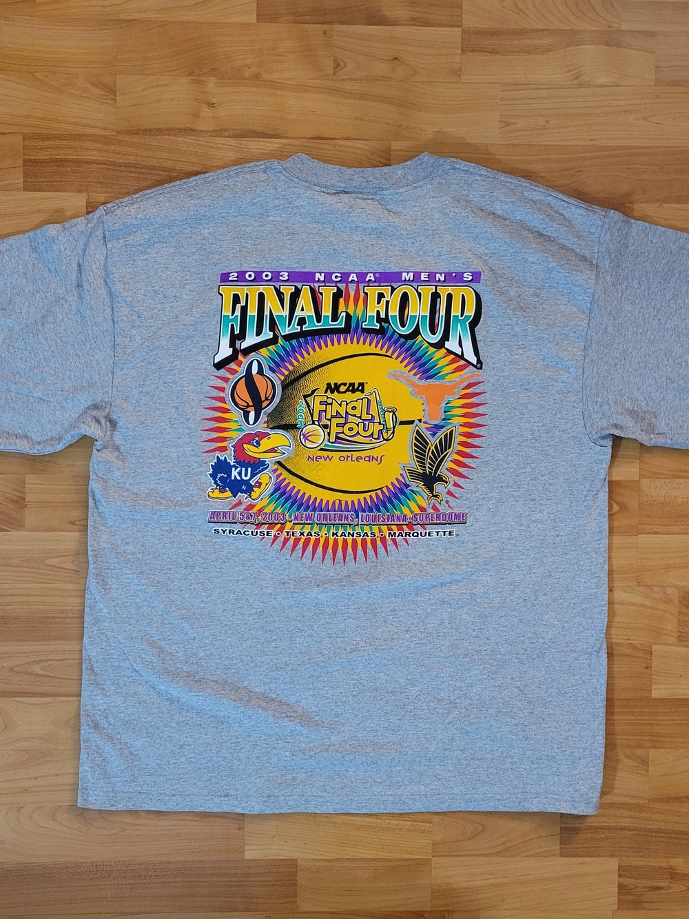 NCAA March Madness XL Extra Large Final Four 2003 Colorful Graphic Gray Tee